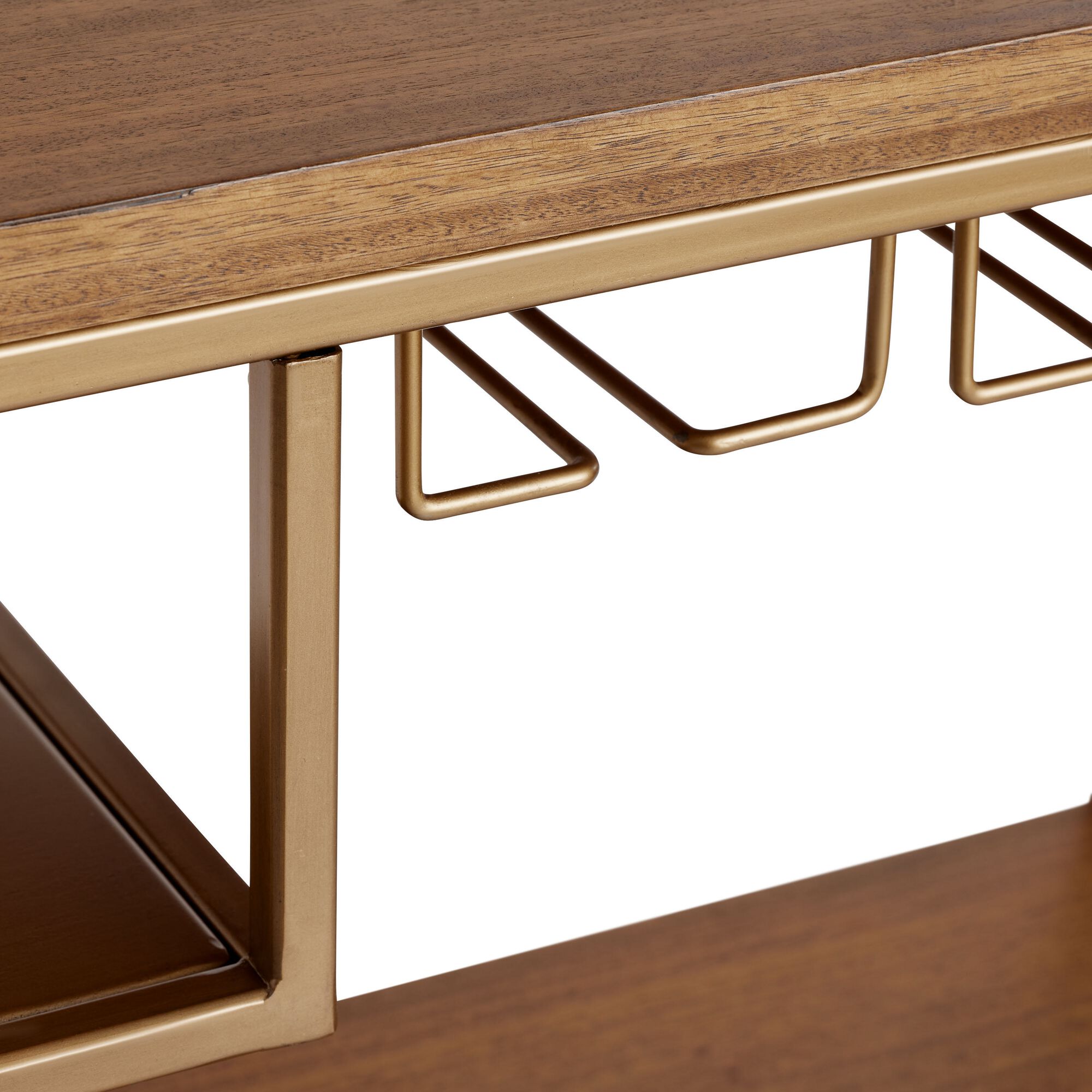Caspian Vintage Acorn and Gold Metal Bar Console Table
