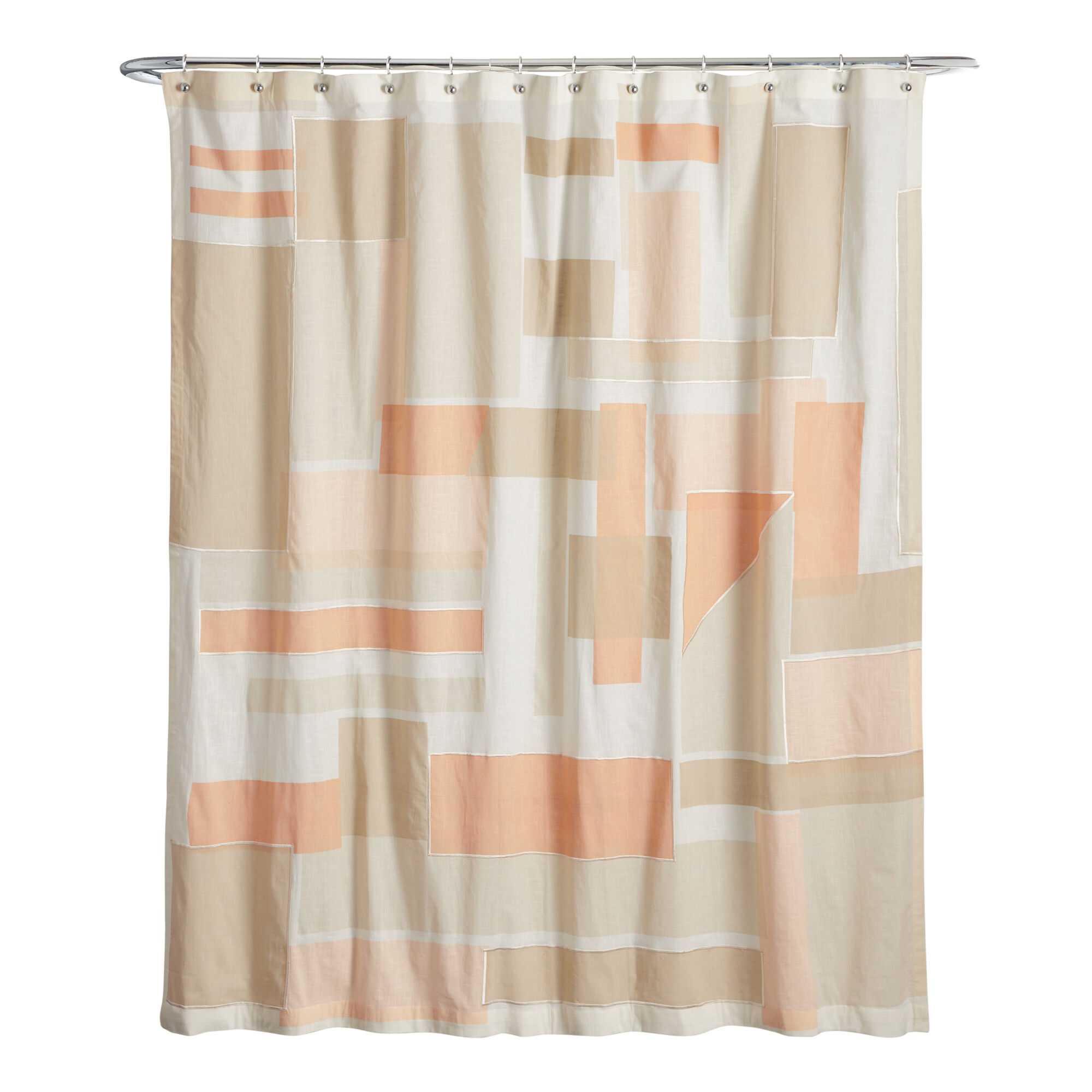 Naomi Embroidered Patchwork Shower Curtain 1 Naomi Embroidered Patchwork Shower Curtain